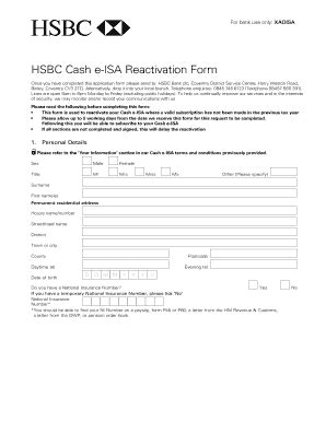 hsbc isa reactivation form